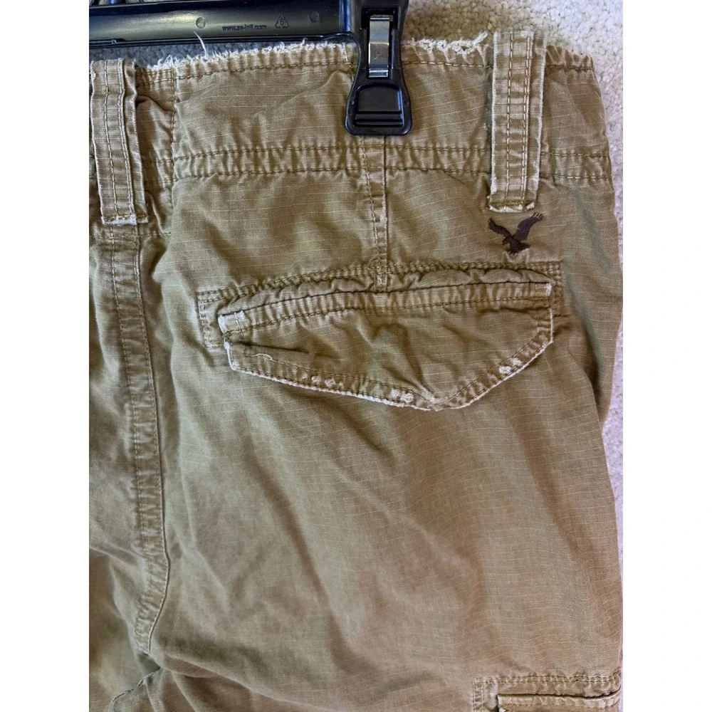 American Eagle Cargo Pants Men 32x30 Tan Ripstop AE-3 Field Trousers y2k Grunge